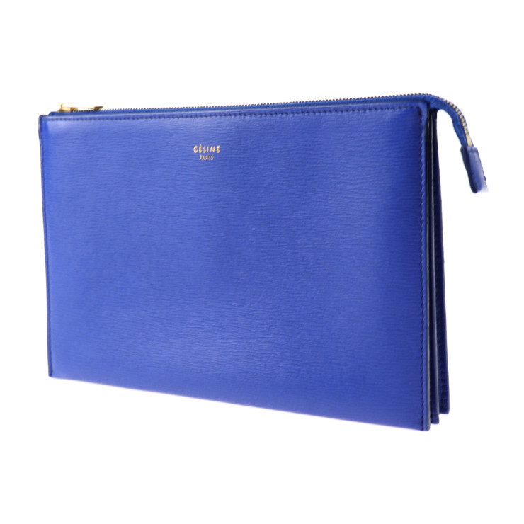 Celine Leather Blue Trio Pouch